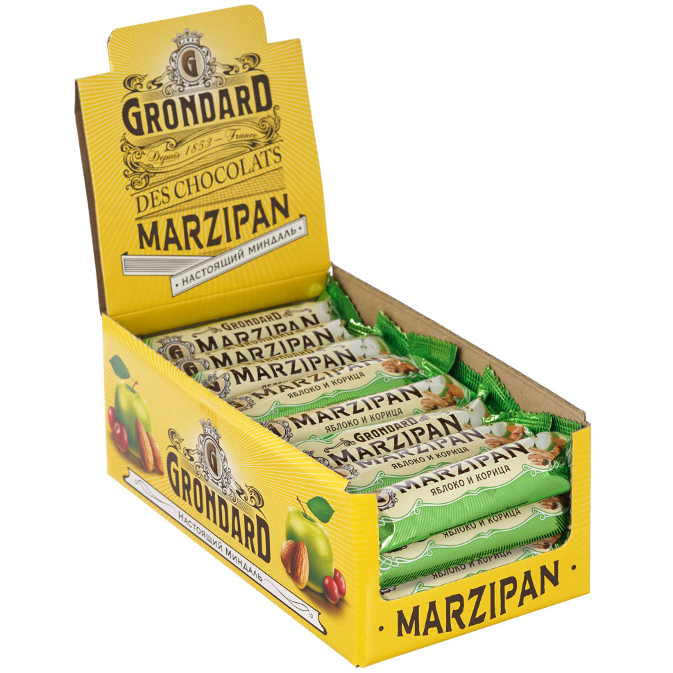  TM Grondard     (9388) Батончики глазированные Марципановые Яблоко-Корица, (24шт по 50г)     в Лабинске