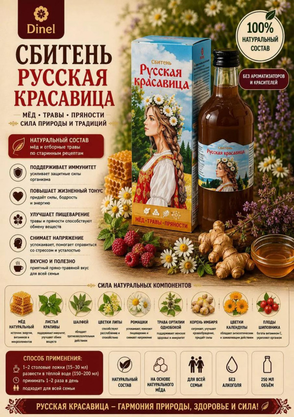 №3 Сбитень Русская красавица, 250мл в Лабинске