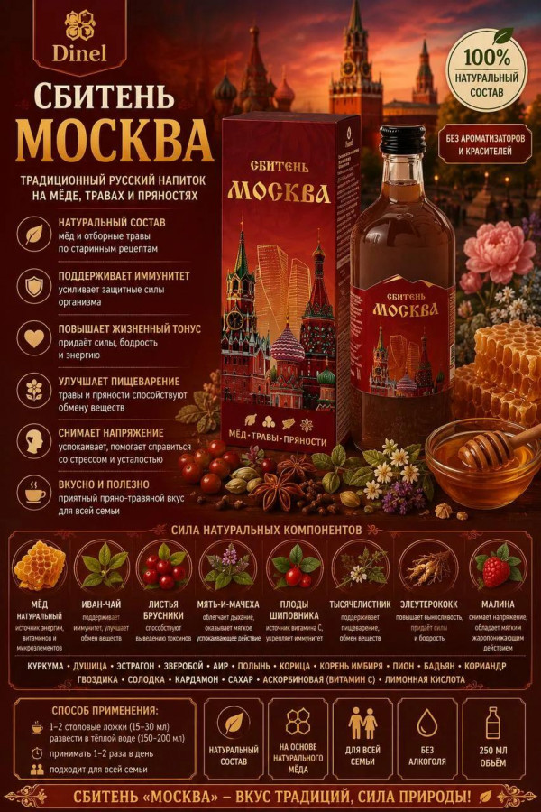 №3 Сбитень Москва, 250мл  в Лабинске